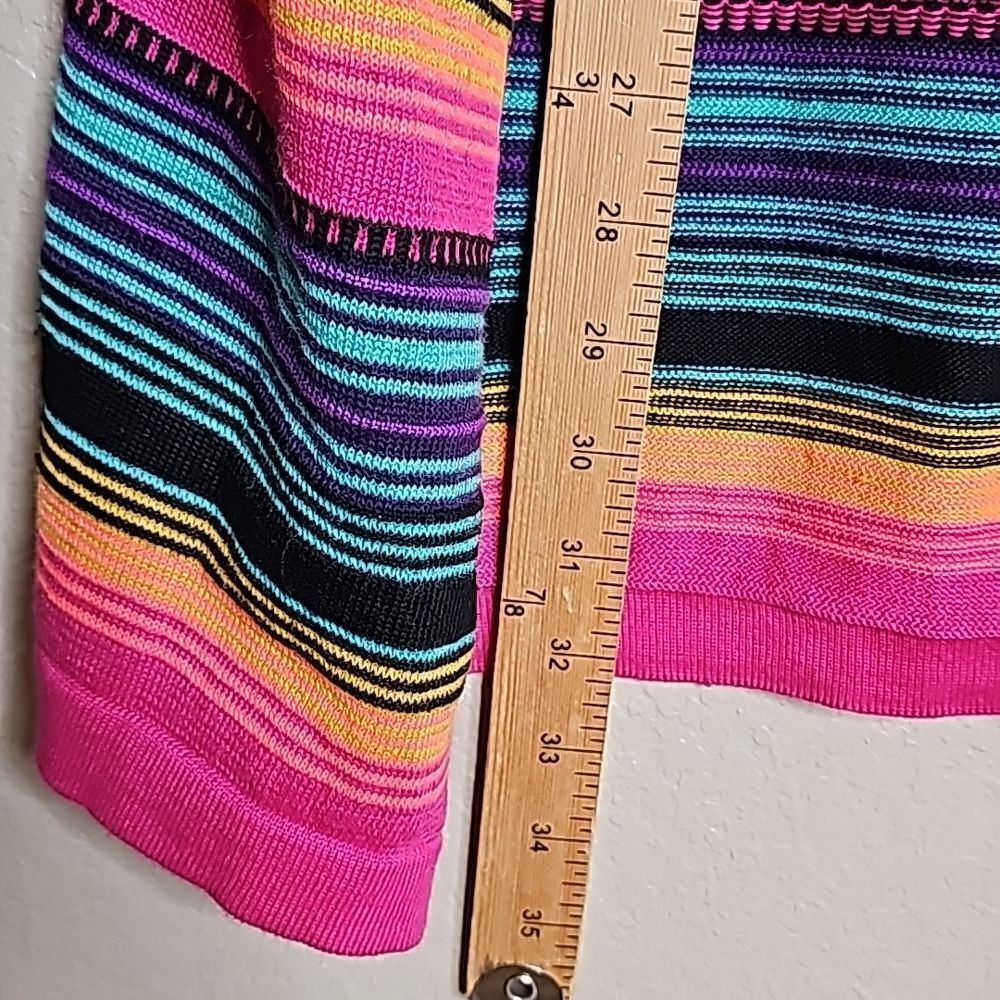 NWT Crazy Train Rainbow Stripe‎ Black Cardigan small Rio Rapids - Picture 7 of 8